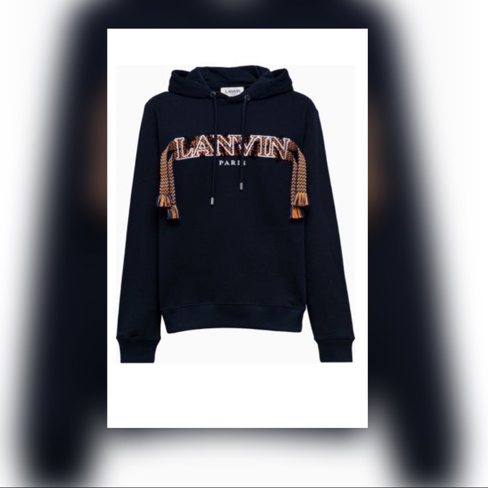 AUTHENTIC LANVIN CURB LACE EMBROIDERY SWEATSHIRT HOODIE